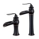 luxury 304 stainless steel waterfall black brass antique basin faucet