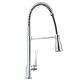 Modern Luxury Single Handle Long Neck Chrome Spring Pull Out Kitchen Faucet