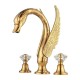 Power room gold goose 3-hole wash basin gold faucet