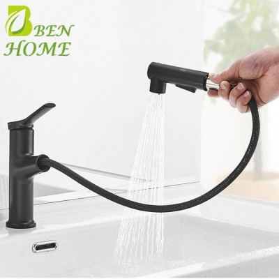 European Crystal Handle Black Brass Basin Faucet Pull