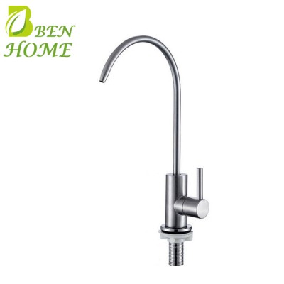 Drinking Water Filtration Faucet in brushed 360 Degree Rotation Stainless Steel Kitchen Single Cold Faucet